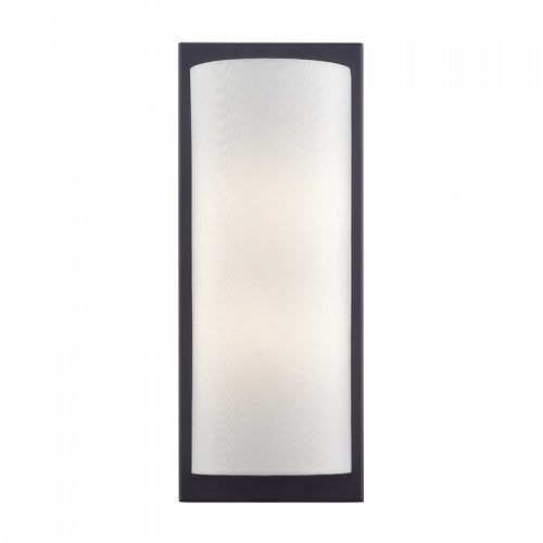 Livex Lighting Brenton 1 Light Black Large ADA Sconce with Hand Crafted Off-White Fabric Shade 50861-04