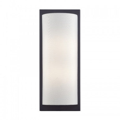 Livex Lighting Brenton 1 Light Black Large ADA Sconce with Hand Crafted Off-White Fabric Shade 50861-04