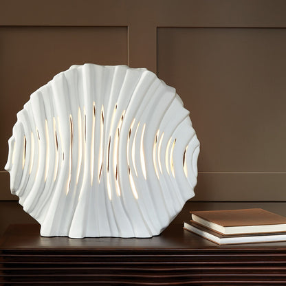 Global Views Striated Lamp in Matte White 3.31584