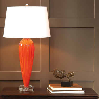 Global Views Teardrop Glass Lamp in Orange 8.82852