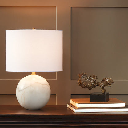 Global Views Marble Sphere Lamp in White 8.82884