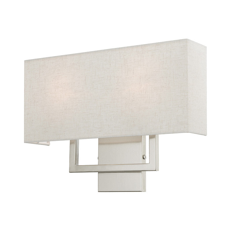 Livex Lighting Pierson Collection  2 Light Brushed Nickel ADA Sconce in Brushed Nickel 50995-91