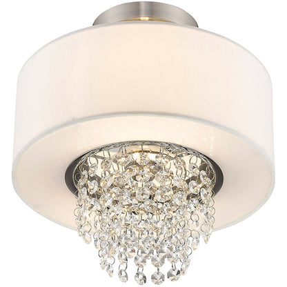 Livex Lighting Carlisle Collection 2 Light Brushed Nickel Ceiling Mount in Brushed Nickel 51025-91