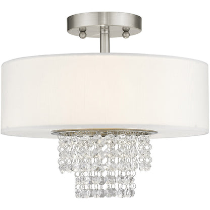 Livex Lighting Carlisle Collection 2 Light Brushed Nickel Ceiling Mount in Brushed Nickel 51026-91