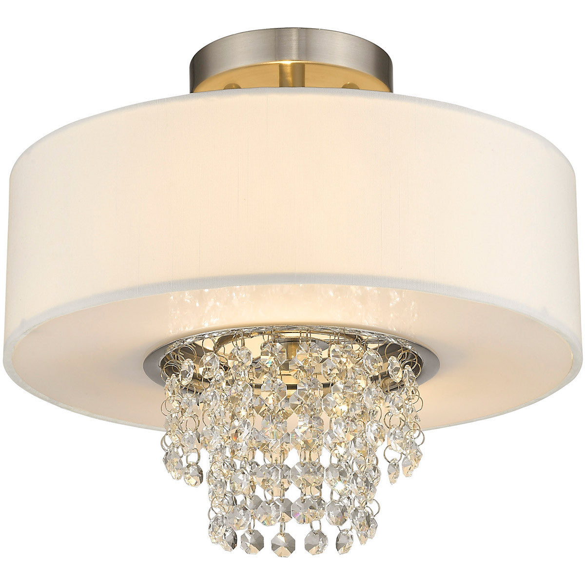 Livex Lighting Carlisle Collection 2 Light Brushed Nickel Ceiling Mount in Brushed Nickel 51026-91