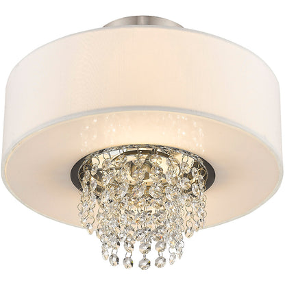 Livex Lighting Carlisle Collection 2 Light Brushed Nickel Ceiling Mount in Brushed Nickel 51026-91