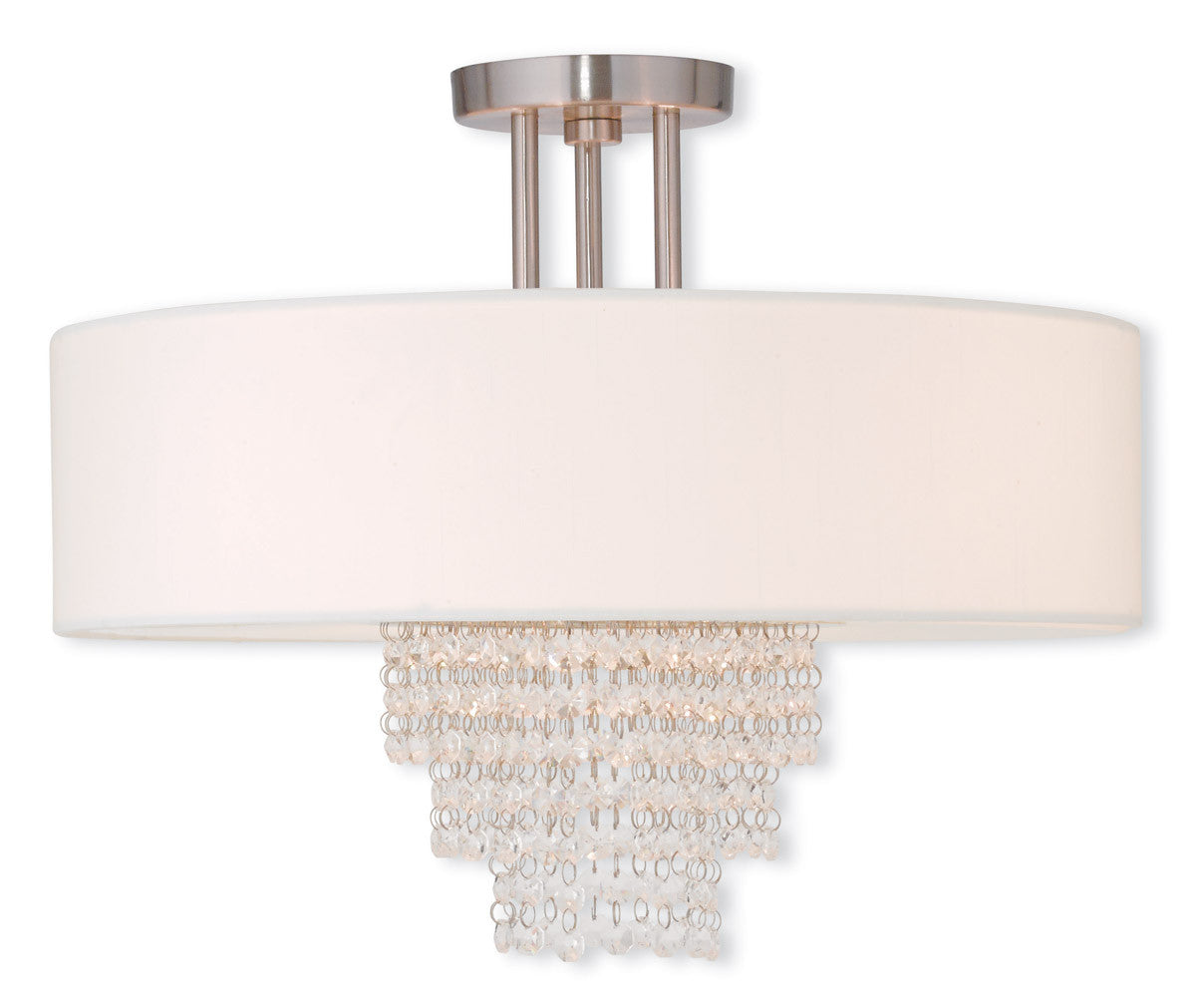 Livex Lighting Carlisle Collection 4 Light Brushed Nickel Ceiling Mount in Brushed Nickel 51028-91