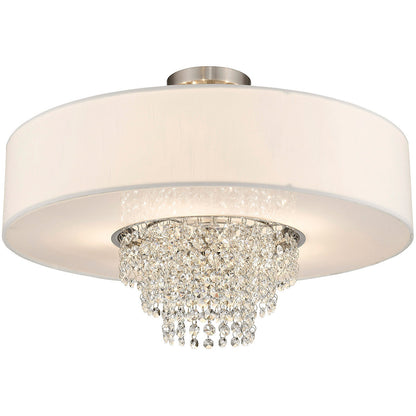 Livex Lighting Carlisle Collection 5 Light Brushed Nickel Ceiling Mount in Brushed Nickel 51029-91