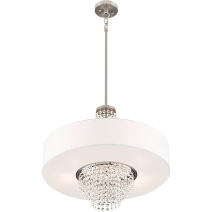 Livex Lighting Carlisle Collection 5 Light Brushed Nickel Chandelier in Brushed Nickel 51034-91