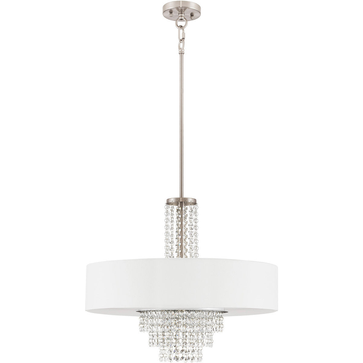 Livex Lighting Carlisle Collection 5 Light Brushed Nickel Chandelier in Brushed Nickel 51034-91