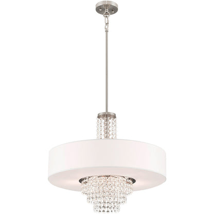 Livex Lighting Carlisle Collection 5 Light Brushed Nickel Chandelier in Brushed Nickel 51034-91