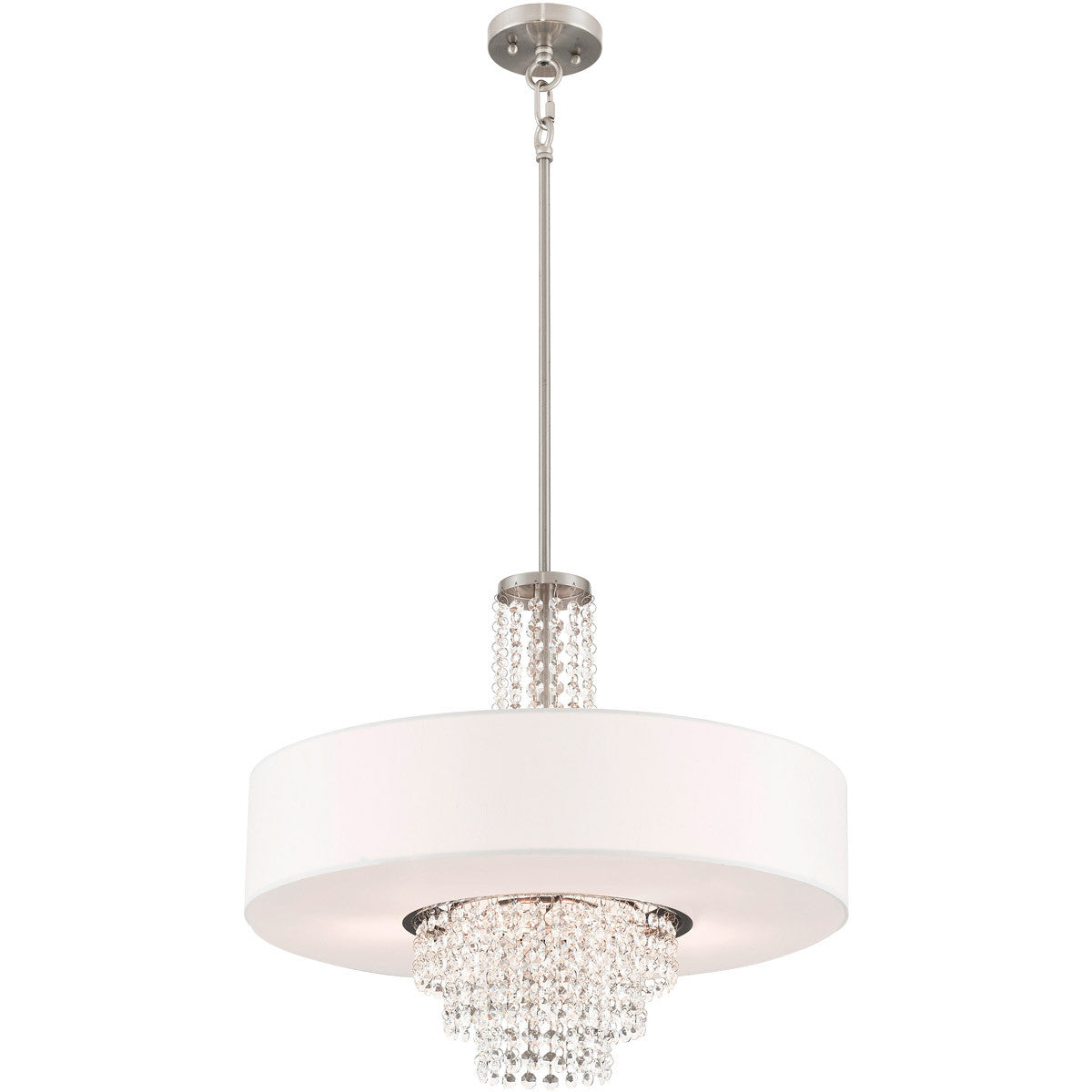 Livex Lighting Carlisle Collection 5 Light Brushed Nickel Chandelier in Brushed Nickel 51034-91