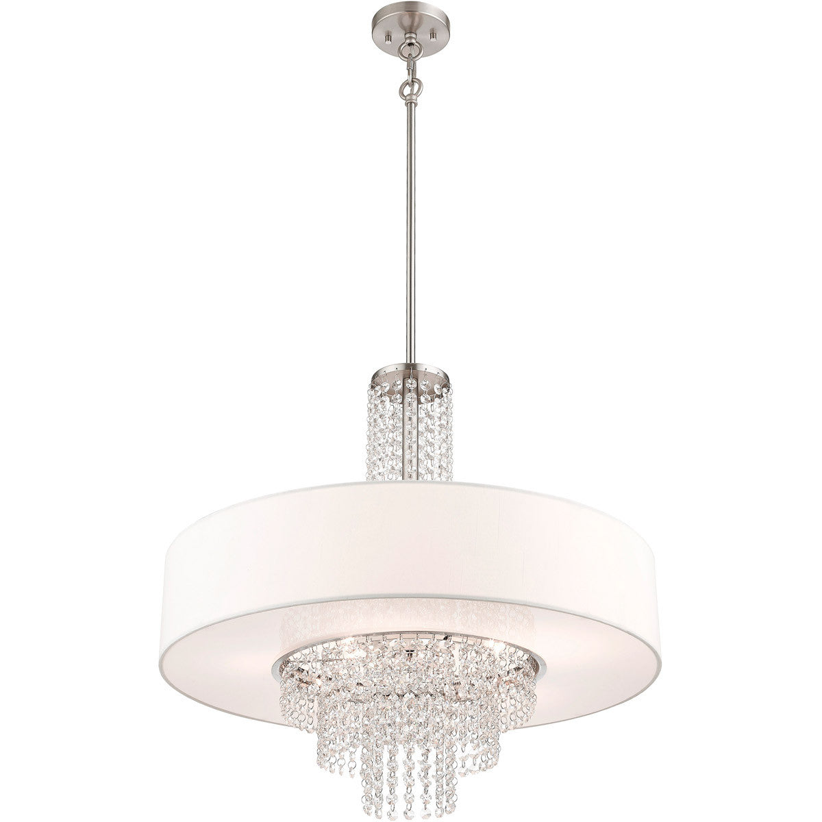 Livex Lighting Carlisle Collection 5 Light Brushed Nickel Pendant in Brushed Nickel 51037-91