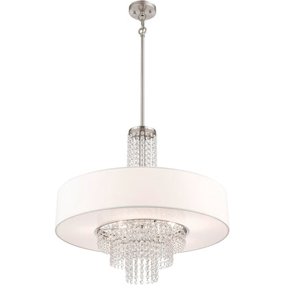 Livex Lighting Carlisle Collection 5 Light Brushed Nickel Pendant in Brushed Nickel 51037-91