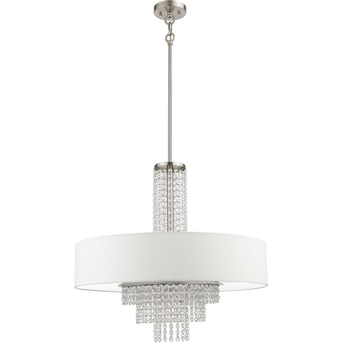 Livex Lighting Carlisle Collection 5 Light Brushed Nickel Pendant in Brushed Nickel 51037-91