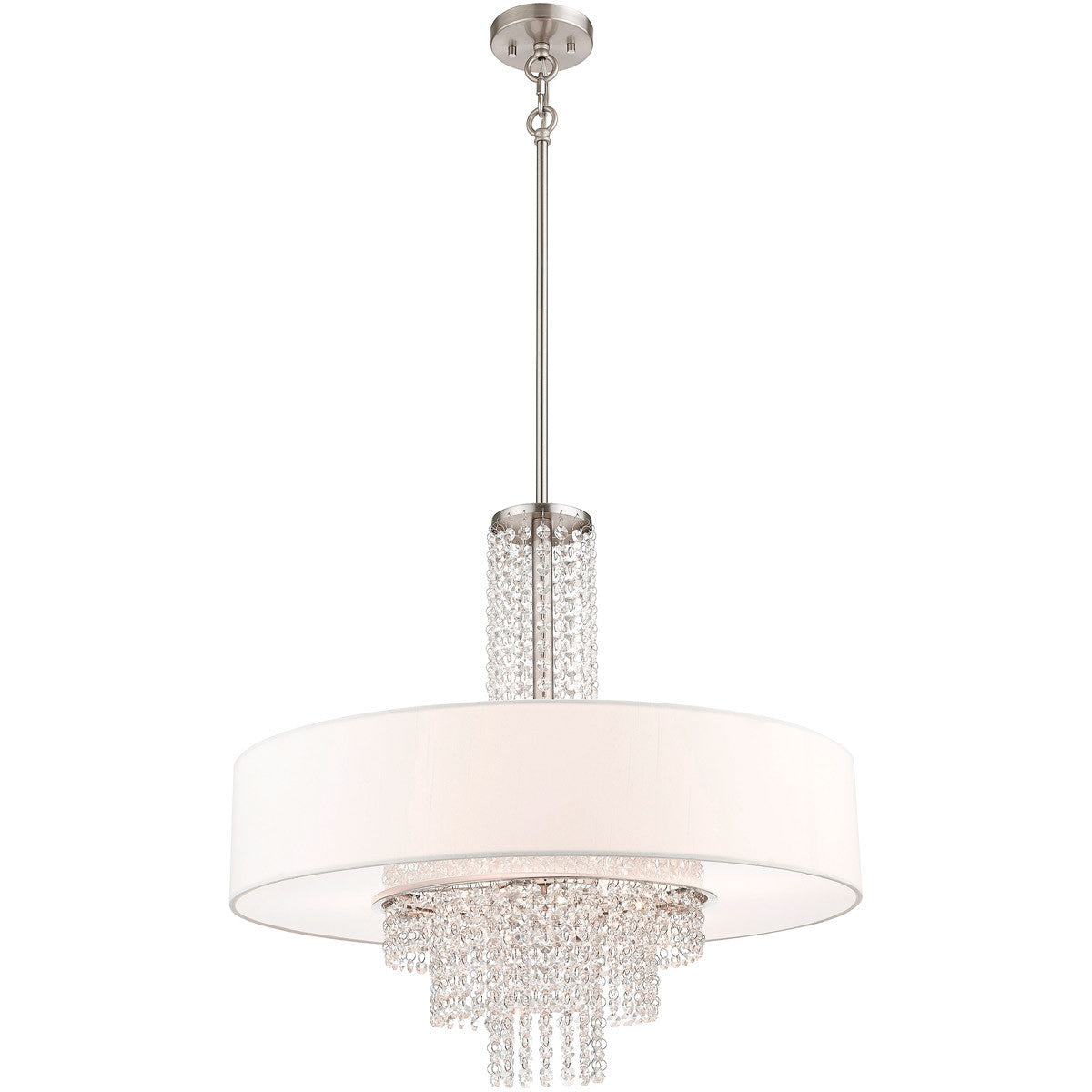 Livex Lighting Carlisle Collection 5 Light Brushed Nickel Pendant in Brushed Nickel 51037-91