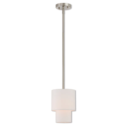 Livex Lighting Claremont Collection 1 Lt BN Mini Pendant in Brushed Nickel 51040-91