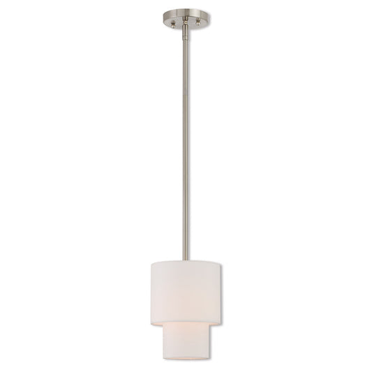 Livex Lighting Claremont Collection 1 Lt BN Mini Pendant in Brushed Nickel 51040-91