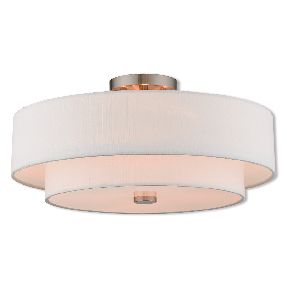 Livex Lighting Claremont Collection 4 Lt BN Ceiling Mount in Brushed Nickel 51045-91