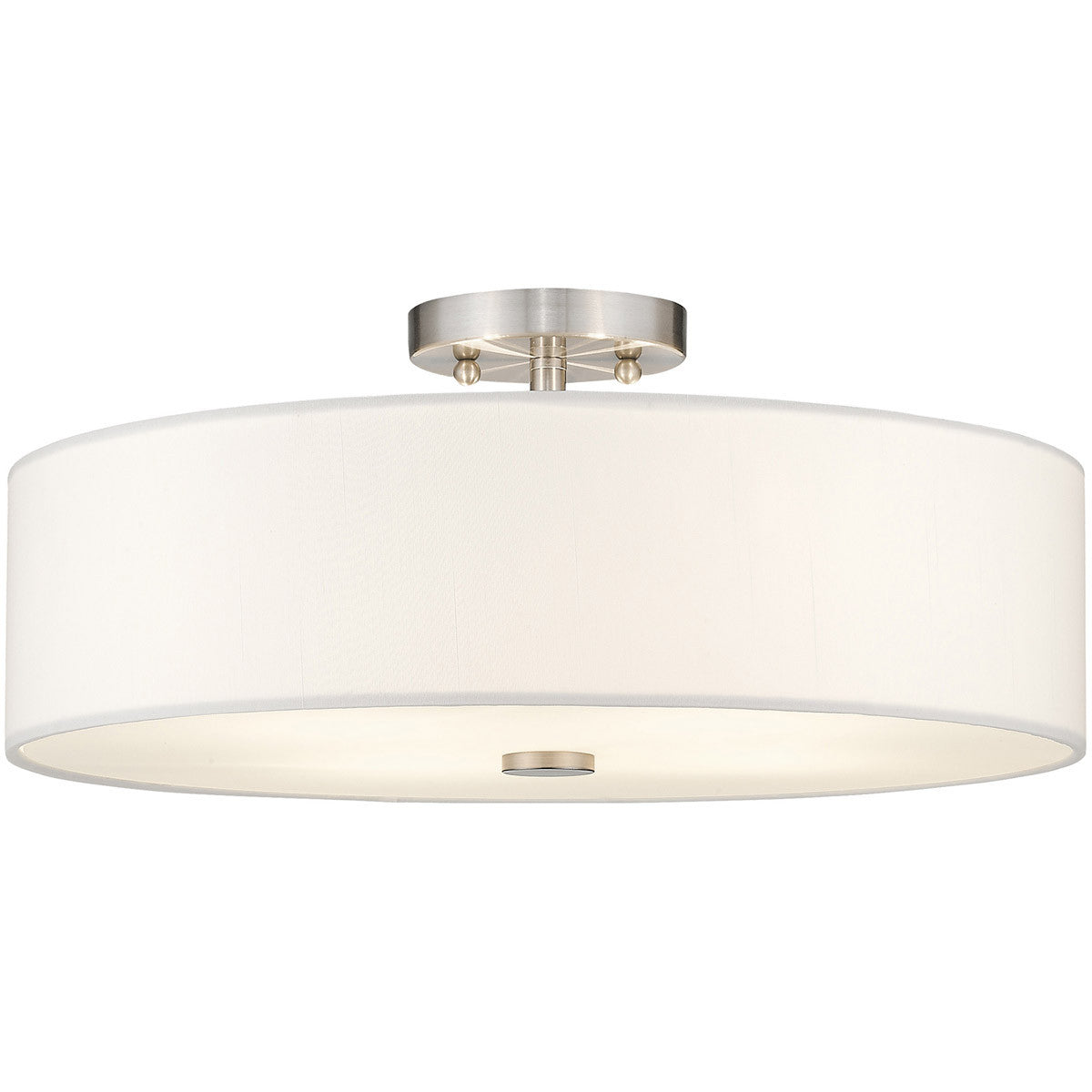 Livex Lighting Meridian Collection 4 Light Brushed Nickel Ceiling Mount in Brushed Nickel 51055-91