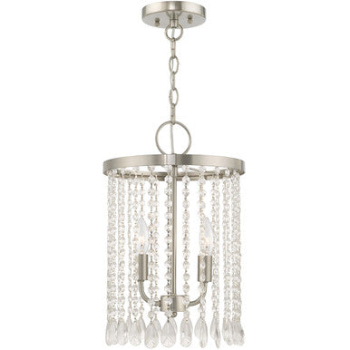 Livex Lighting Elizabeth Collection 2 Lt Brushed Nickel Mini Pendant in Brushed Nickel 51063-91