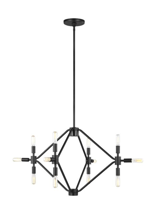 Visual Comfort Studio Sean Lavin Wyn Small Twelve Light Chandelier in Midnight Black 5106712EN-112