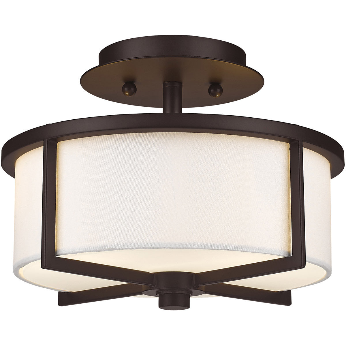 Livex Lighting Wesley Collection 2 Light Bronze Ceiling Mount in Bronze 51072-07