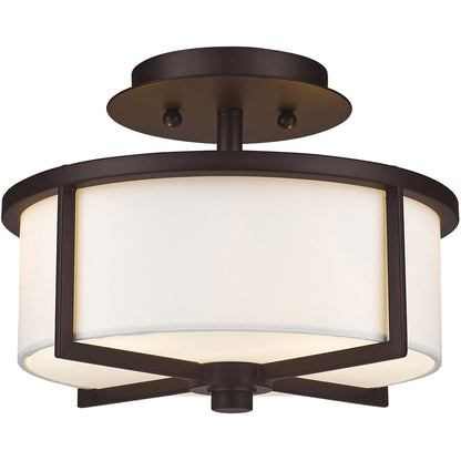 Livex Lighting Wesley Collection 2 Light Bronze Ceiling Mount in Bronze 51072-07