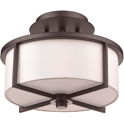 Livex Lighting Wesley Collection 2 Light Bronze Ceiling Mount in Bronze 51072-07