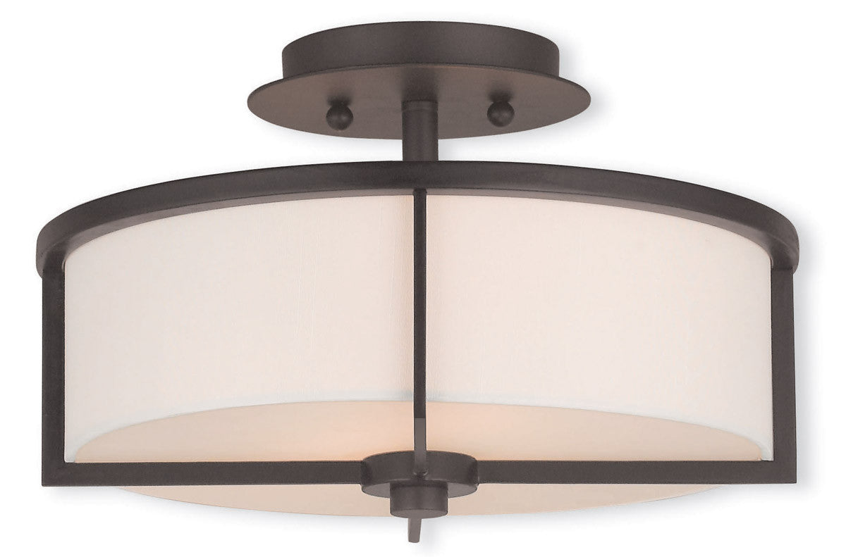 Livex Lighting Wesley Collection 2 Light Bronze Ceiling Mount in Bronze 51073-07