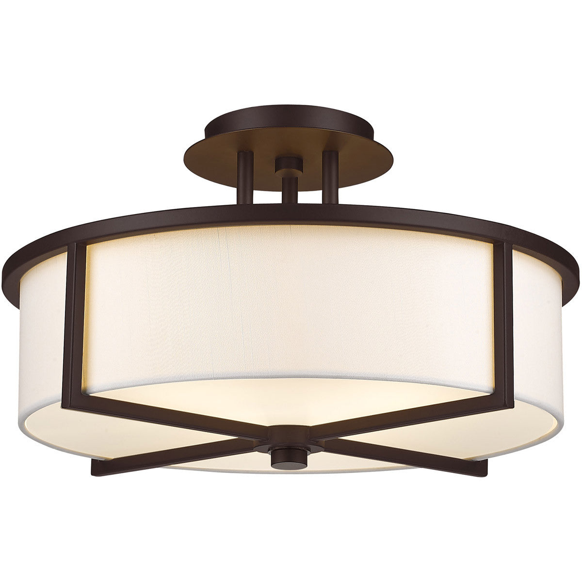 Livex Lighting Wesley Collection 3 Light Bronze Ceiling Mount in Bronze 51074-07