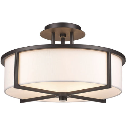 Livex Lighting Wesley Collection 3 Light Bronze Ceiling Mount in Bronze 51074-07