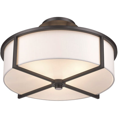 Livex Lighting Wesley Collection 3 Light Bronze Ceiling Mount in Bronze 51074-07