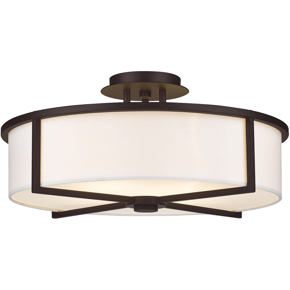 Livex Lighting Wesley Collection 4 Light Bronze Ceiling Mount in Bronze 51075-07