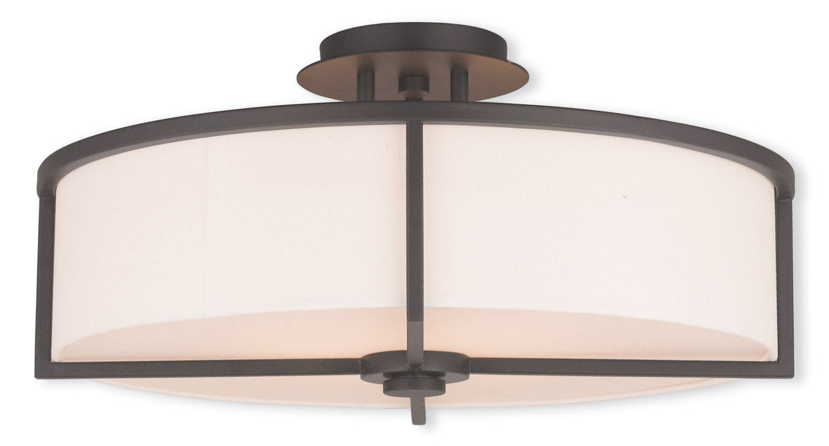 Livex Lighting Wesley Collection 4 Light Bronze Ceiling Mount in Bronze 51075-07