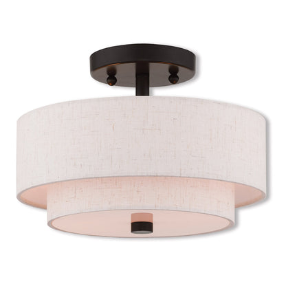 Livex Lighting Claremont Collection 2 Lt EBZ Ceiling Mount in English Bronze 51082-92