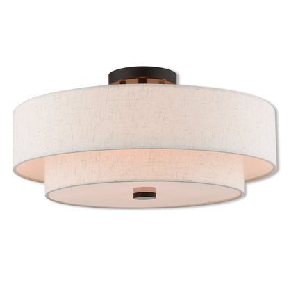 Livex Lighting Claremont Collection 4 Lt EBZ Ceiling Mount in English Bronze 51085-92