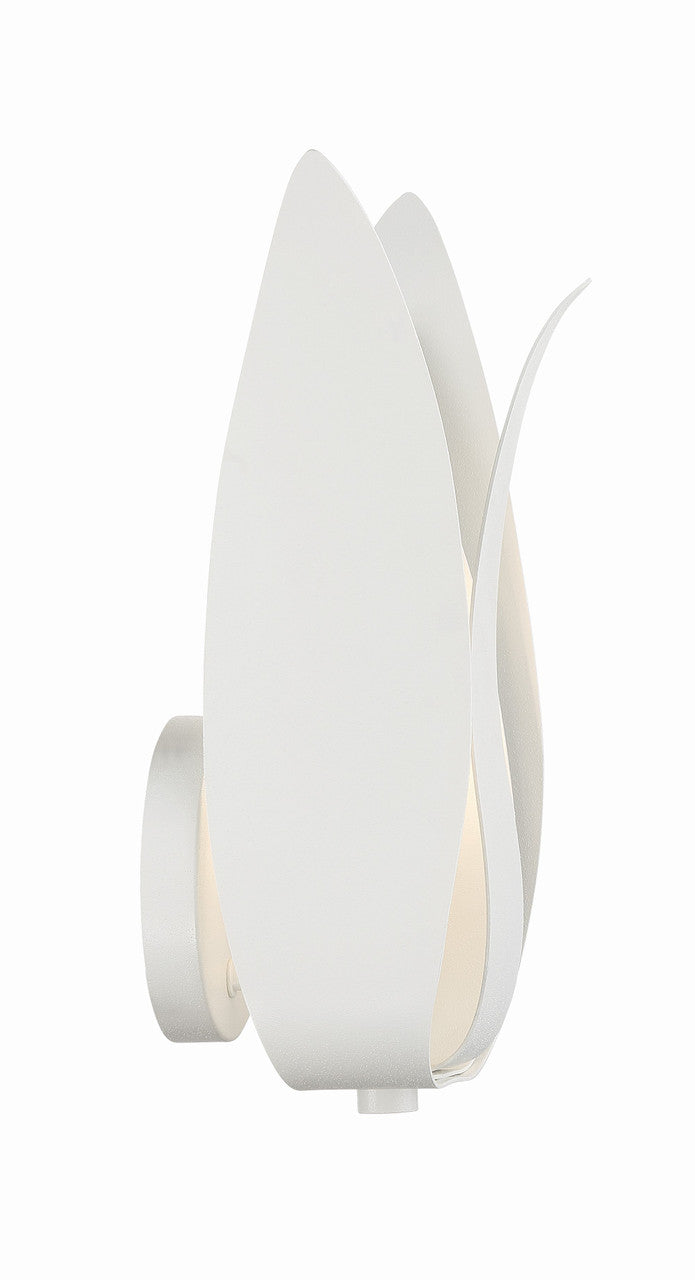 Crystorama Broche 1 Light Matte White Wall Mount 511-MT