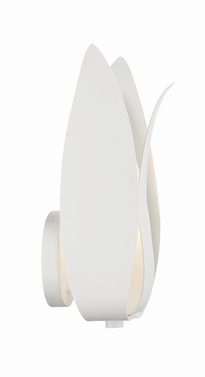 Crystorama Broche 1 Light Matte White Wall Mount 511-MT