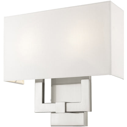 Livex Lighting Hollborn Collection 2 Light Brushed Nickel Wall Sconce in Brushed Nickel 51103-91