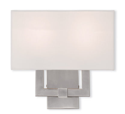 Livex Lighting Hollborn Collection 2 Light Brushed Nickel Wall Sconce in Brushed Nickel 51103-91