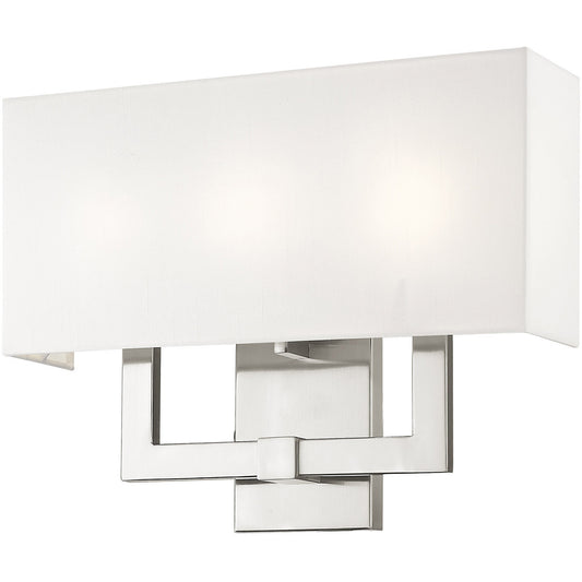 Livex Lighting Hollborn Collection 3 Light Brushed Nickel Wall Sconce in Brushed Nickel 51104-91