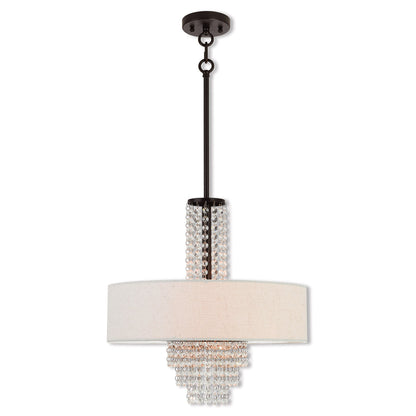 Livex Lighting Carlisle Collection 4 Lt EBZ Pendant Chandelier in English Bronze 51113-92