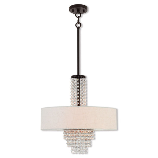 Livex Lighting Carlisle Collection 4 Lt EBZ Pendant Chandelier in English Bronze 51113-92