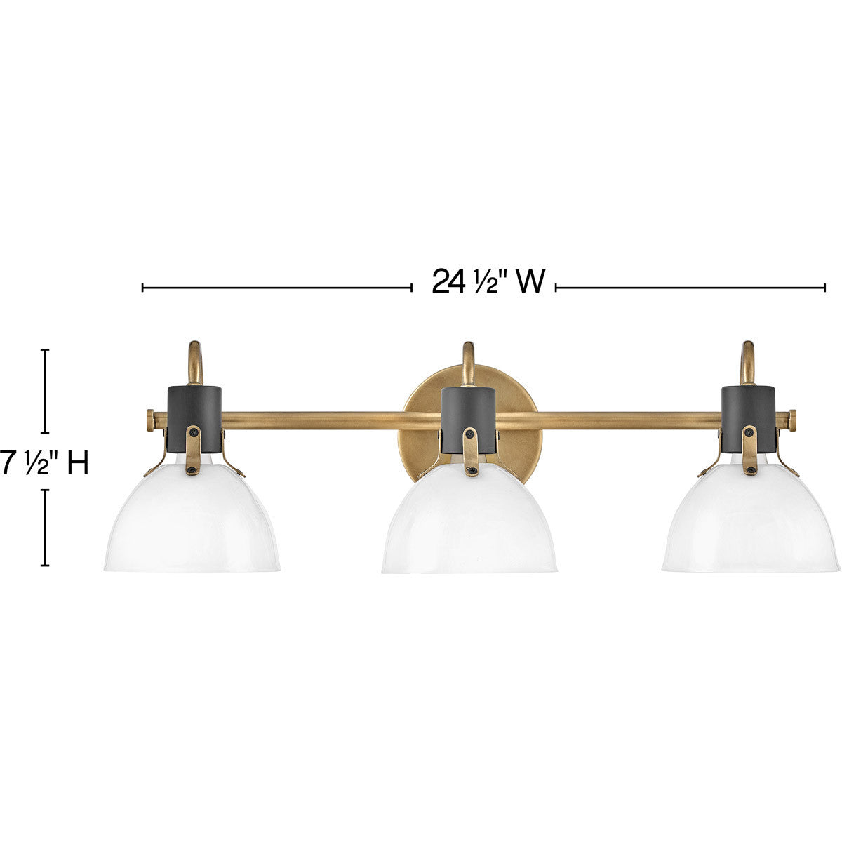 Hinkley Lighting Argo Three Light Vanity Heritage Brass 51113HB