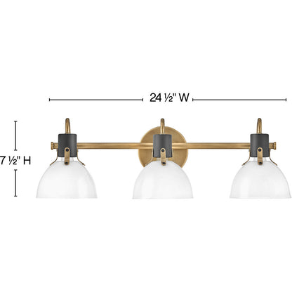 Hinkley Lighting Argo Three Light Vanity Heritage Brass 51113HB