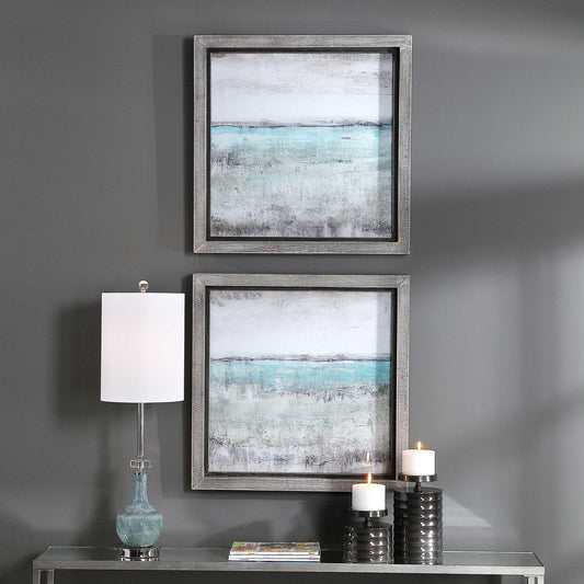 Uttermost Aqua Horizon Framed Prints, Set/2 51114