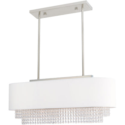 Livex Lighting Carlisle Collection 3 Lt Brushed Nickel Linear Chandelier in Brushed Nickel 51124-91