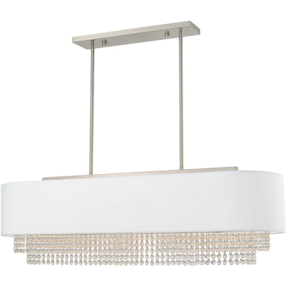 Livex Lighting Carlisle Collection 5 Lt Brushed Nickel Linear Chandelier in Brushed Nickel 51126-91