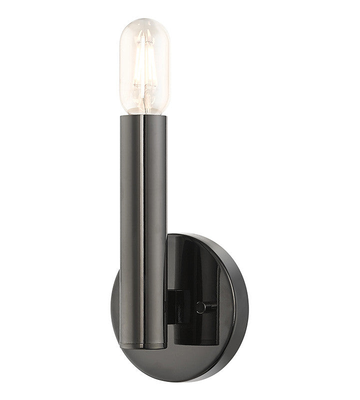 Livex Lighting Copenhagen Collection 1 Light Black Chrome ADA Sconce 51131-46